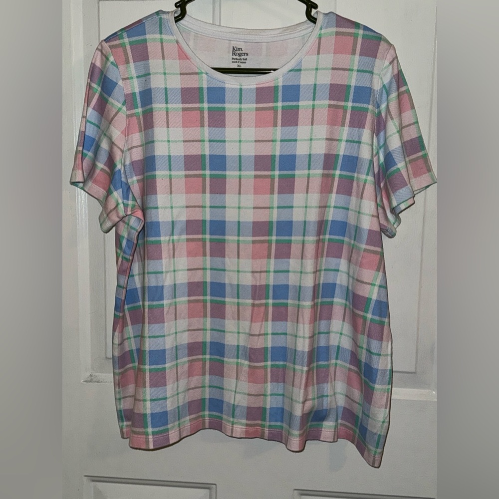 Kim Rogers Plaid T Shirt